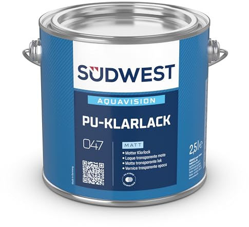 Südwest Aqua PU-Klarlack matt 2,5 L - transparenter, matter Schutzlack mit Spielzeugnorm EN 71-3