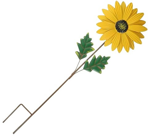 Sosoport Bunte schmiedeeiserne Blumen-Rasendekoration Blumentopf im Freien Gartendeko aus Metall gartenskulptur terassendeko Embleme Anlage Vorgarten dekor Blumengarten-Dekor Feder Pflanze