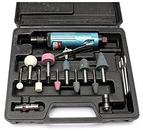 AUBEST 14 Pieces Air Compressor Die Grinder Grinding Polish Stone Kit 1/4 Air Grinder Mill Engraving Tools Kits Pneumatic Tools