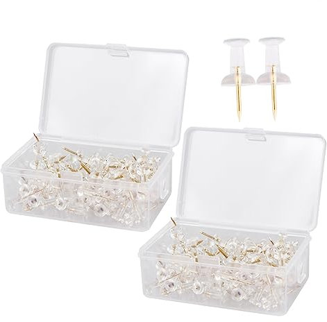 HONMEET 200stücke Praktische Pushpins Für Karten Dekorative Reißzwecken Gold Für Büro Schule Und Zuhause Für Korktafeln Und Kreative DIY-projekte
