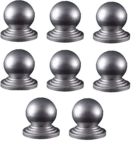 Galvanised Waterproof Metal Garden Decking Fence Post Caps 8 Pack 100x100mm Square Ball Post Cap Decorative Piling Caps