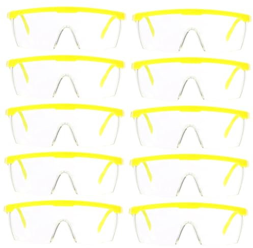 FELTECHELECTR 12stücke Gelbe Rahmen Schutzbrille Augenschutz Staubdicht Für Outdoor Aktivitäten Wie Reiten Radfahren Wandern Mit Weißer Linse Und Nasenschutz