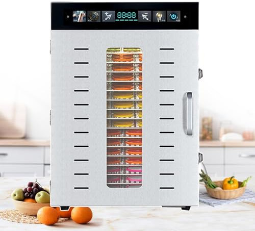 Essiccatore Per Alimenti A 16/20 Vassoi, Essiccatore Elettrico Per Alimenti Con Termostato Regolabile Da 30 A 90 °C E Timer Da 24 Ore, Essiccatore Commerciale Per Frutta E Carne,16-layer