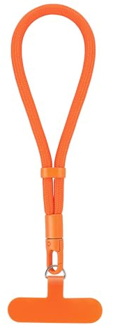 Jrkvniv Handykette Universal, Handyanhänger, Handy Perlen Schlüsselband, Handschlaufe, Handygurt, Armband, kompatibel mit jedem Handy, Smartphone und Handy Hülle Verstellbare Handykette-Orange