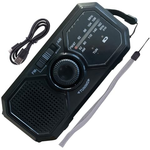 Notfall-Solarradio | Notfall-Handkurbelradio | Handgekurbelter Generator | Kleines Radio Mit Solartransistoren | Mit LED-Taschenlampe, SOS-Alarm | Für Survival Und Camping