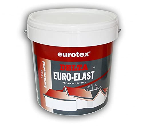 Pintura Impermeabilizante Tejado y Terrazas Transitables - Pintura Antihumedad Interior y Exterior - Delta Euroelast (Blanco, 4 Litros)