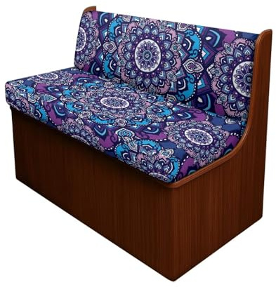 Maiyoinou Soft Rv Dinette Cushion Covers 2 Piece-Purple Mandala Flower Furniture Protector for Rv Camper Car,Waterproof Sofa Backrest Cushion Protector Protection Dirty Dogs