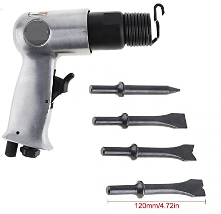 9190 190mm Martello Pneumatico Professionale Pistola Palmare Pale Ad Aria Scalpelli a Gas Piccoli Rust Remover Taglio Strumenti Pneumatici(9150 with 4 Shovels)