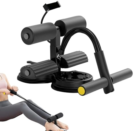 Ruhnjyg Sit up-stång | Sit-up träningsstång med telefonhållare | halkfri träningsutrustning för bålstyrketräning fitness planankor lår kontor lövträ resa sovrum