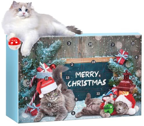 Giocattolo Per Gatti Avvento Di Natale 2025,24 Giorni Giocattoli Per Animali Domestici - Calendario Del Conto Indietro Di Natale | Per Le Feste Di Natale A Casa Quotidiano Noioso