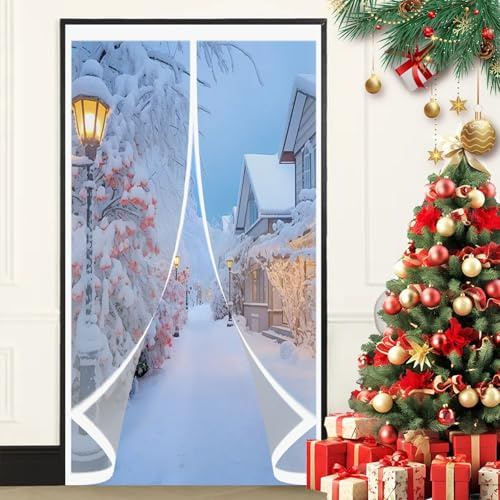 Rideau de Porte Thermique 85 x 275 cm Anti Froid et Chaleur Vent Isolation Phonique Imperméable Rideau de Porte Magnétique Thermique pour Cuisine, Chambre à Coucher, A