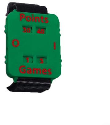 GLFLOW Bracelet réglable pour le tennis et le sport, grand compteur d'affichage avec sangle en résine, 30 x 4,5 x 3 cm, noir (vert)