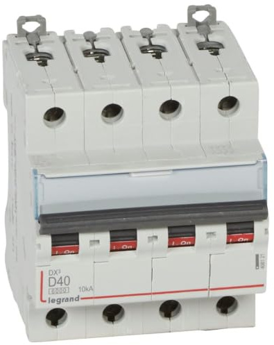 408121 Disjoncteur Tétrapolaire 40a - 4p Courbe D - 6/10ka - à Vis - Legrand Dx3