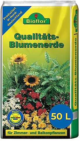 Bioflor Qualitäts-Blumenerde 50 L für gesunde Pflanzen I Garten-, Balkon & Zimmerpflanzen-Erde I Optimale Nährstoffversorgung & Wurzelentwicklung I Blumenerde Zimmerpflanzen & Gartenerde
