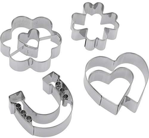 Westmark Ausstechformen-Set, Verschiedene Motive, Rostfreier Edelstahl, Glück & Liebe, 4-tlg., Silber, 31932260