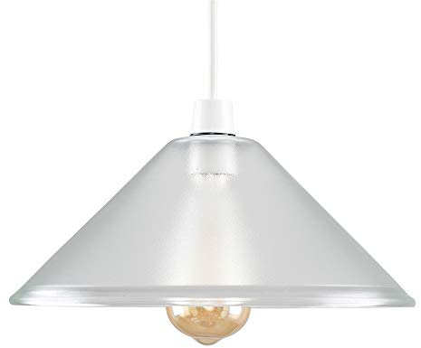 MiniSun | Retro Style Glass Tapered Ceiling Light Shade | Pendant Lights, Home Décor & Improvement Essential | Includes 4W LED Bulb [2700K Warm White] | 30cm Shade Width