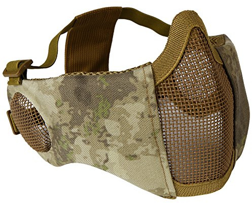 Masque Tactique de Demi-Masque Facial avec la Couverture d'oreille Airsoft CS Protecteur inférieur pour Le Paintball BBS de tir