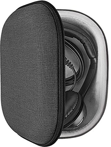 Geekria Shield Kopfhörerhülle kompatibel mit Logitech H820e, H650e, H600, H570e, H151, H370 u. a., Ersatz Hartschalen-Reiseetui mit Kabelaufbewahrung (Schwarz)