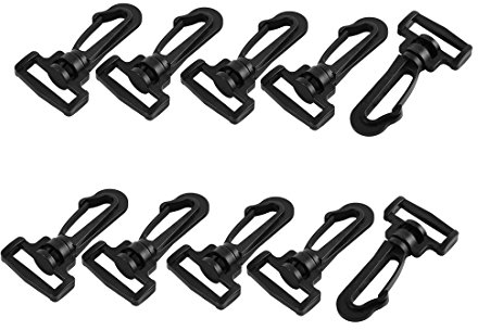 Ruilogod Kunststoff-Gepäck-Beutel-Band-Bügel-Schwenkrund 2.5cm 10pcs Schwarz