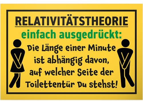 DankeDir Relativitätstheorie - Schild 30x20 cm - Gäste WC Türschild - Witzig - Wand Deko