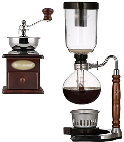 JITEM Kaffeemaschine Siphon Kaffeemaschine Manuelle Retro Vakuum Glas Siphon Topf Perkolatoren 3 Tassen Glas Tischplatte Siphon Kaffeemaschine für Kaffee oder Tee