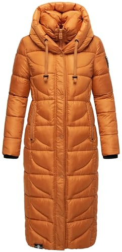 Navahoo Damen Wintermantel Warmer Steppmantel extralang mit Kapuze Waffelchen XS-XXL