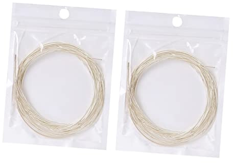 Amosfun 2 Beutel Gitarrensaiten für Akustikgitarre und E-Gitarre Nylon und Metall Leicht zu Montieren 1-6 Saiten