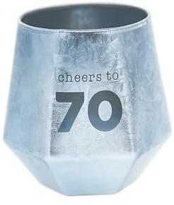 Pavilion Gift Company - Cheers To 70-3 ounce Shot Glass, 70th Birthday Gifts For Women, Milestone Birthday, 70 Celebrate Shot Glass, Party Favor, 1 Count (Pack of 1), 2.25” x 2” x 2.5”