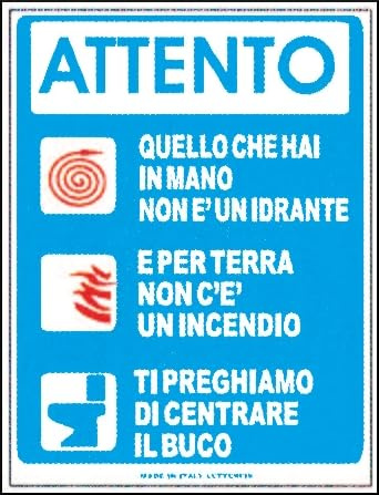 GLOBAL CARTELLO SEGNALETICO - attento bagno - Adesivo Extra Resistente, Pannello in Forex, Pannello In Alluminio (30x42 cm, Plastica)