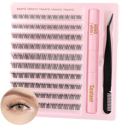 Poiuyoiu Einzelwimpern Cluster Lashes, D Curl Wispy 8-16mm
