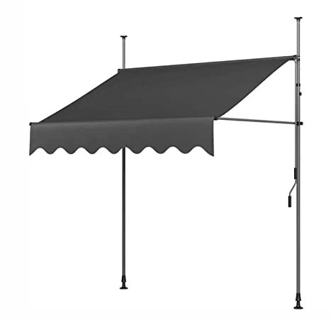 Tenda da Sole per Esterno Tenda Da Sole Retrattile Per Patio, Tenda Da Sole Retrattile Manuale Parasole Riparo Patio Cortile Con Protezione UV E Facile Apertura A Manovella, Tenda Da Sole Manuale Par