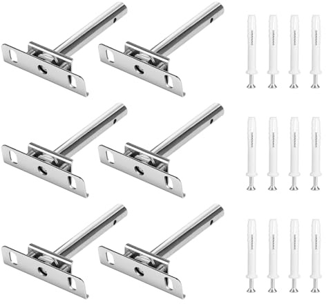 SWAWIS 6 Stück 10cm Regalhalterung Verstellbar und unsichtbar | Regal Bodenträger, Tablarträger aus vernickeltem Eisen mit Montageschrauben für Wand Montage Kabinett Möbel