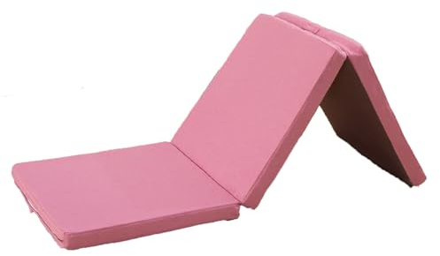 Zusammenklappbare Gymnastikmatte for das Training von Outdoor-Indoor-Gymnastik | Sportartikel | Fitness-, Lauf- und Yoga-Übungsmatten | Trainingsmatten (Color : Pink)