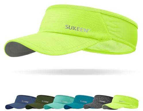Sukeen Schnelltrocknende Sonnenblende-Mütze, UPF 50+ UV-Sonnenschutz-Sonnenblende für Damen und Herren, Laufmütze, Golfmütze, kühles elastisches Visier, Sport-Schirmmütze für Tennis, Radfahren