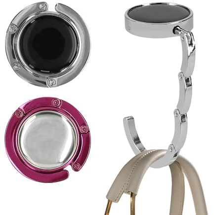 kwmobile Taschenhalter für Tisch - 2x Handtaschenhalter für Tisch - Taschenhaken faltbar - Taschen Aufhänger - Taschen Halter Haken - Tischhaken Set