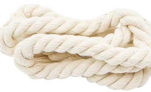 Corda di cotone larga 10 mm, 4 m, corda lunga bianca, adatta per borsa fai da te, corda di cotone tessuta