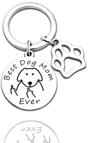 TJUSPIRIT Katze Schlüsselanhänger mit Gravur Best Cat Mom Ever Katze Hund Schlüsselanhänger Geschenkidee für Katzen Mutter, Hunde Mutter