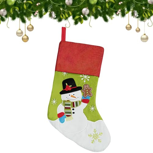 BPTZYLN 1Pcs Big Size 44 * 28cm Christmas Stockings Xmas Stockings Easy To Hang Stockings Christmas Snowman Large Christmas Stocking for Family Holiday Christmas Party Decorations