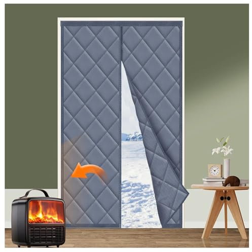Homebay® Magnetic Thermal Insulated Door Curtain for Winter Thickened Oxford Fabric Doorway Curtain Screen Door Cover Insulation Draft Curtain for Doors