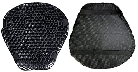 SWOOMEY Motorradsitz-Gel- -pad Relief-Massage-Kissenbezug Schwarzer Gel-Sitz-plüschbezug Für