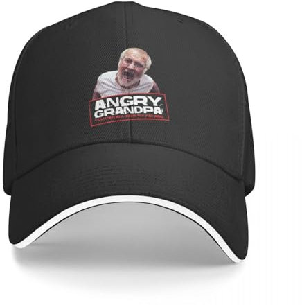 CWCMZDH Nonno Arrabbiato Berretto da Baseball Streetwear Rave Cappello di Natale Nero Donna Spiaggia Uomo