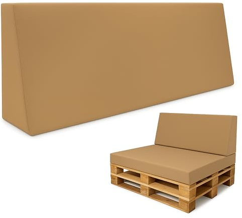 Amazinggirl Cojines para palets Espuma Exterior en Jardin Asiento Cojín de Respaldo 120x40 cm - Cojín por Palet o Cojin jardín por Banco terraza balcón y Patio Beige