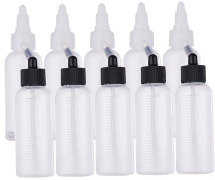 Matybobe 65 Ml Airbrush -Farbflaschengläser Dual Action Siphon Feed Air Pinselzubehör 10pcs (5pcs Farbflasche & 5PCS -Aufbewahrungsflasche)