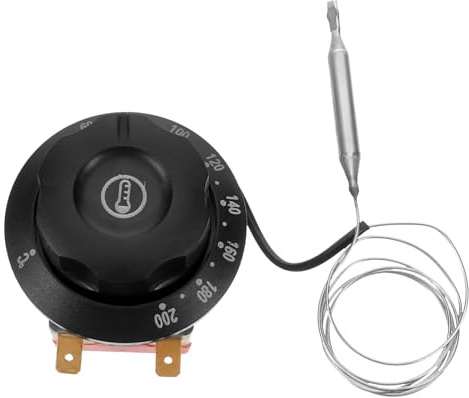 NUOBESTY Bouton de Thermostat pour Four, Régulateur de Température 60-200 °c, Remplacement pour Friteuse à Air, la Cuisine, Noir