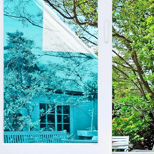 Vinile Adesivo Effetto Specchio per Vetri. Pellicola Protettiva Solare per Finestre. Adesivo per Vetro Opaco. Pellicola Sscurante Unidirezionale. Per Uso Domestico e Commerciale. 40X300 CM