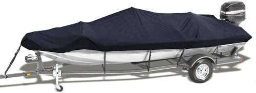 JuanNest Bootsplane Wasserdicht Angelboot, 210D Oxford Tuch Abdeckplanen Für Boote, Bootspersenning, Boot Persenning, V-Rumpf Boat Cover, Schlauchboot Zubehör Outdoor Regen- Und Staubdicht 14-16FT
