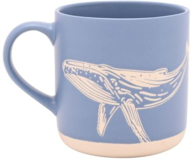 Widdop and Co Naturecraft - Taza de cerámica azul resistente a la cera, 390 ml, taza de té y café con temática natural, regalo para amantes del océano, decoración rústica de cocina