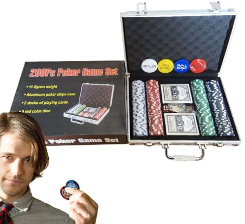 Generico Set med pokerchips – lätta räknare för Texas Hold'em, Blackjack & Games | Hemma spelkvällar tunga chips, vänliga festtävlingar