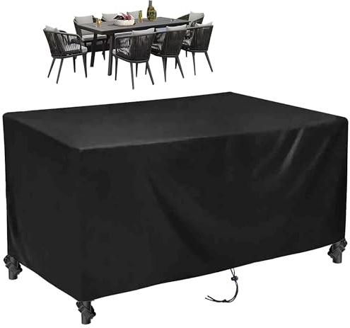 Housse de Salon Exterieur Housse Table Jardin 220x140x55cm/LxlxH Imperméable, Coupe-vent, 420D Oxford Tailles Personnalisables Bache Protection Table Exterieur Rectangulaire