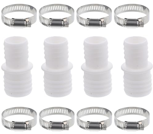 Abaodam Poolschlauchadapter 32mm 38mm Kunststoff Vakuumschlauchverbinder mit Edelstahl Schlauchklemmen Poolzubehör für Einfache Installation und Langlebigen Schwimmbadbetrieb